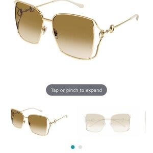 Gucci Gg1020S 001 Gold Green Rose Gradient Oversized Square Sunglasses